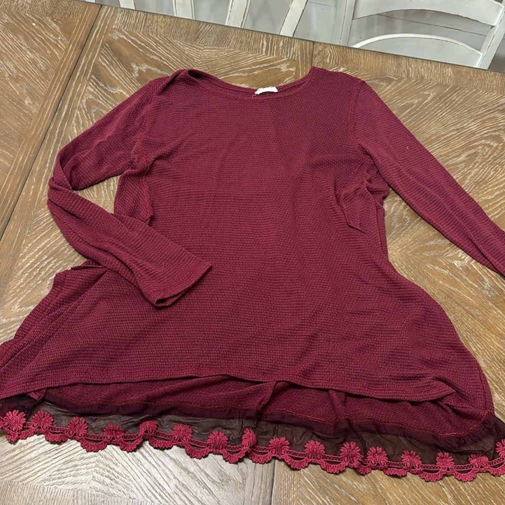 Altar’d State Maroon Blouse, L